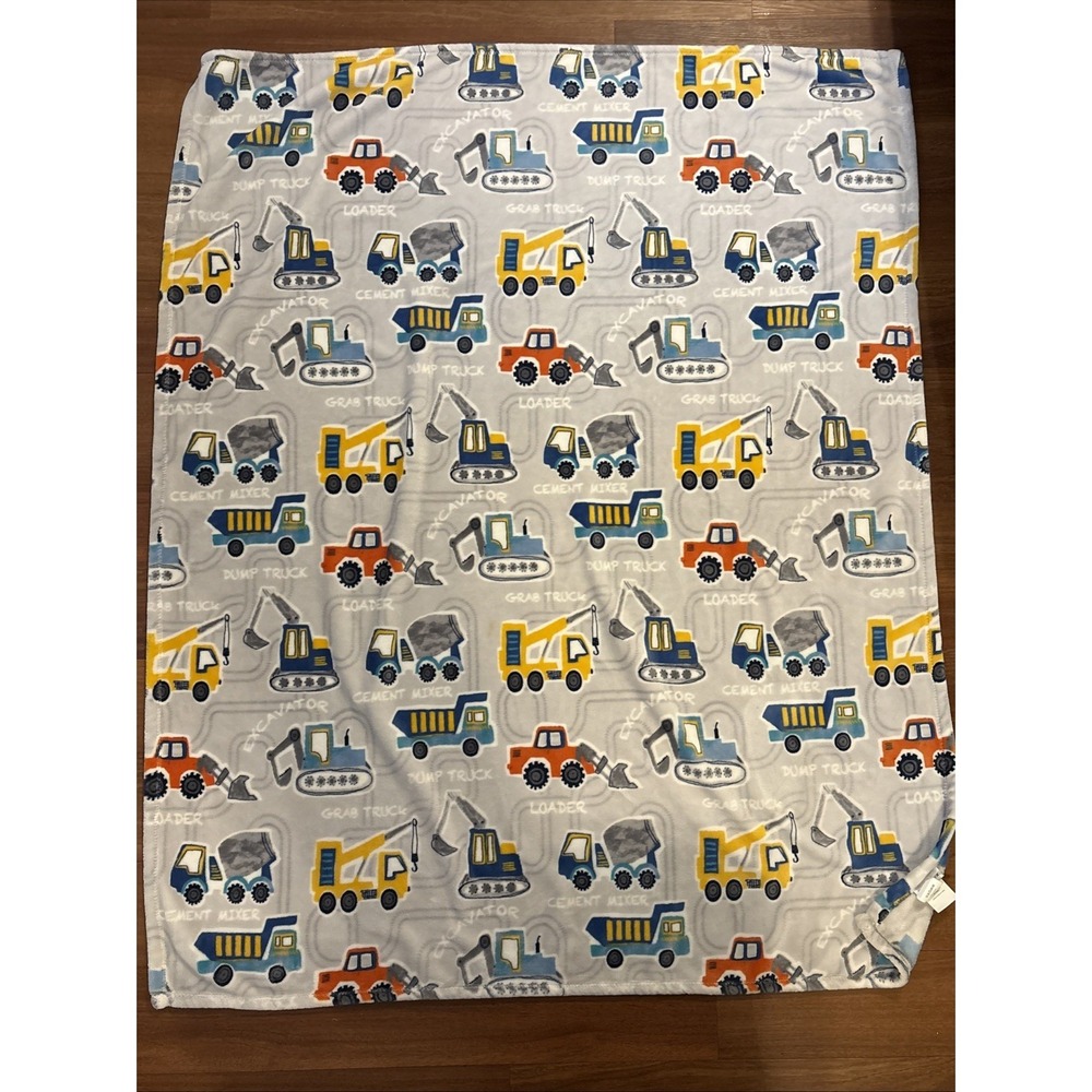 Novogratz Kids Construction Throw Blanket 50x60 Dump Truck Excavator Fleece